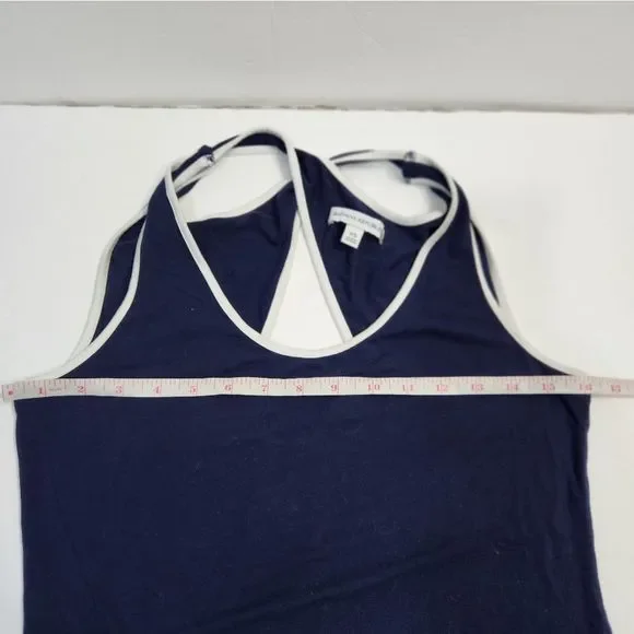 5x$25 Banana Republic blue white contrast stretchy minimalistic tank XS - Picture 5 of 9